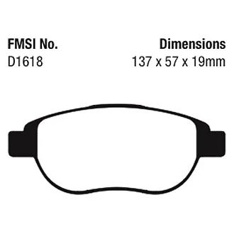 EBC DP41383R Yellowstuff Front Brake Pads for 2012-2018 Fiat 500 — 第 3/4 张图片