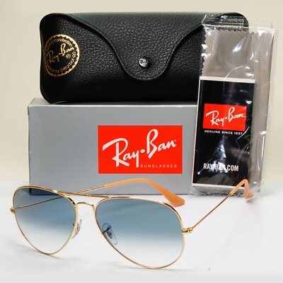 Ray-Ban Sonnenbrille Aviator Gold Blau Farbverlauf Large RB 3025 001/3F 62mm