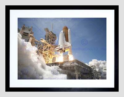 SPACE SHUTTLE ATLANTIS LAUNCHES FROM KSC BLACK FRAMED ART PRINT PICTURE B12X2420