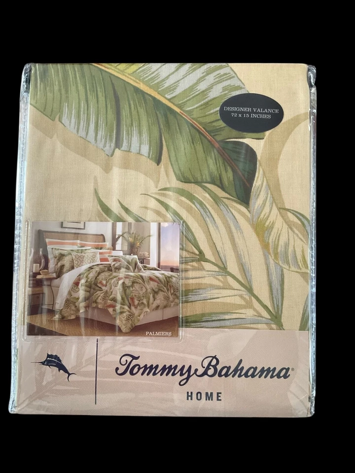 "Cenefa Tommy Bahama, tratamiento ventana algodón, diseño costero tropical 72"" x 15""" Foto 2 de 3