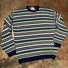 Vintage Idea Uomo M Sweater 3d Textured Italy Bright Chunky Knit 90s Coogi Like