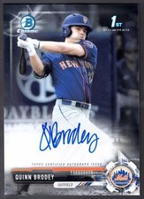 2017 Bowman Draft Chrome Refractor Rookie Autograph Quinn Brodey CDA-QB SHARP