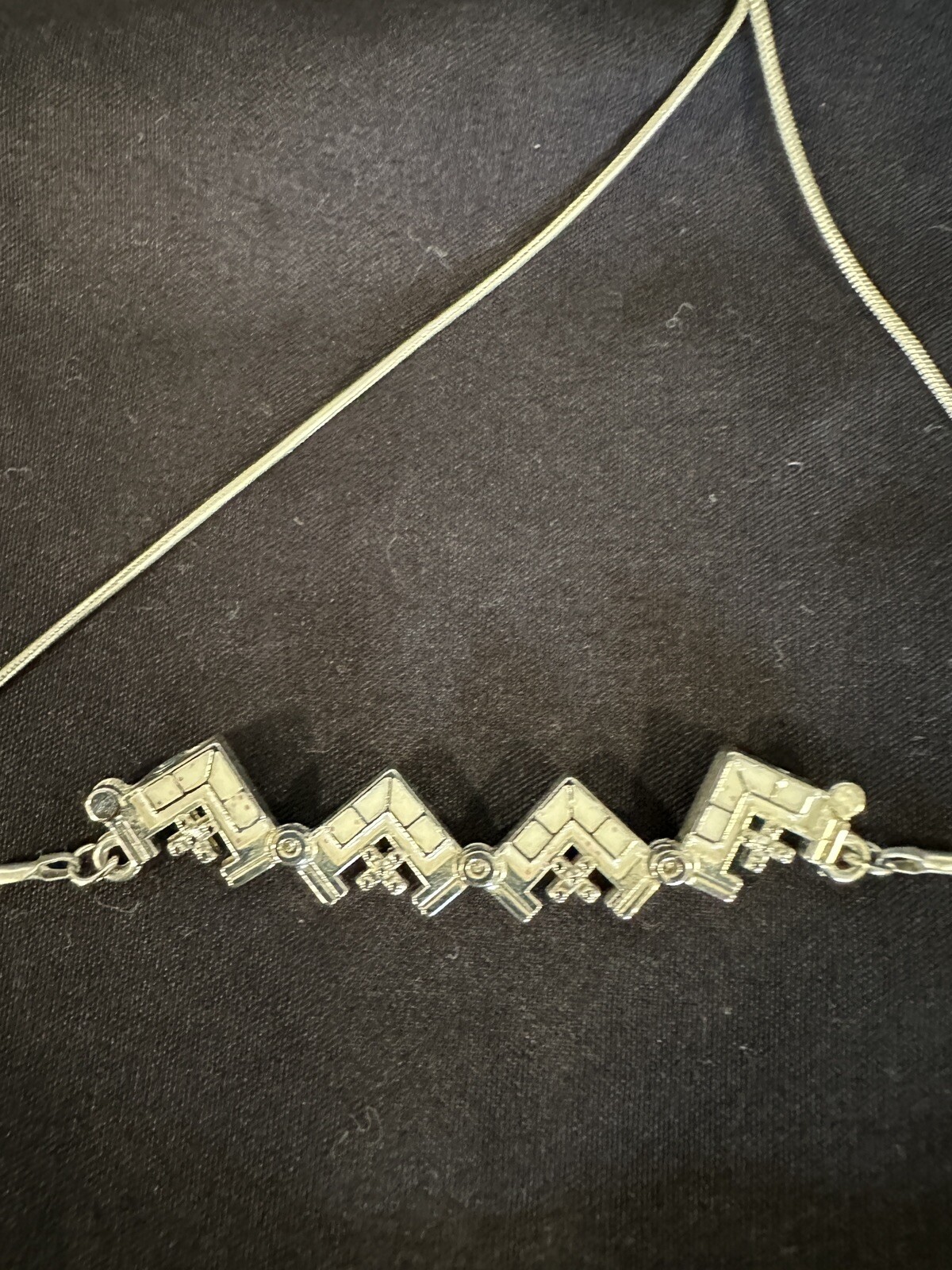 Signed Jerusalem 925 Silver Adjustable Necklace - image 12