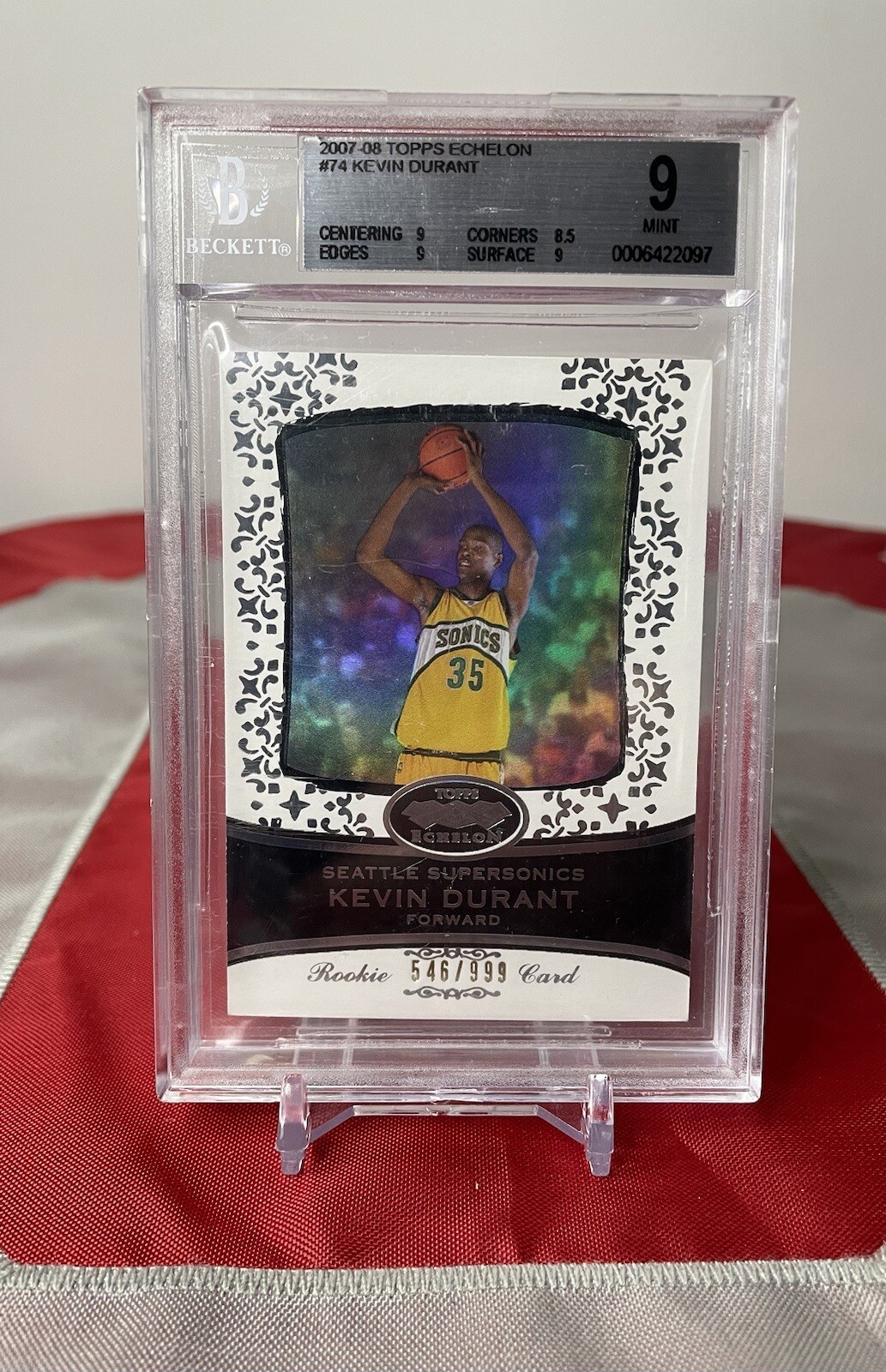 2007-08 Topps Echelon Kevin Durant Rookie #74 /999 BGS 9