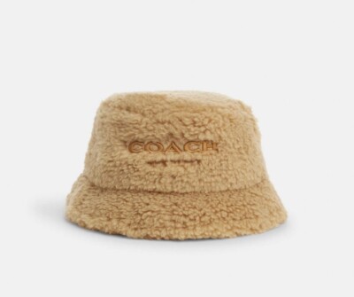 Coach Sherpa Bucket Hat Womens CM750 Caramel🔥XS/S | eBay