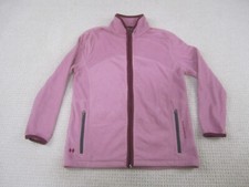 Black Diamond Jacket Girls Large Pink Zip Up Fleece Mock Neck w/Pockets
