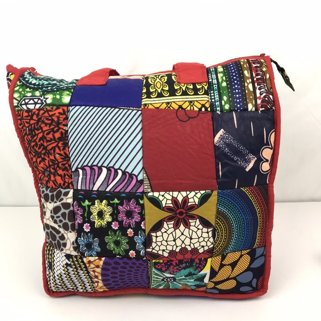 African Print Cotton Quilted Bag Purse Tote Color ZIP Up Authentic Material (b1) eBay