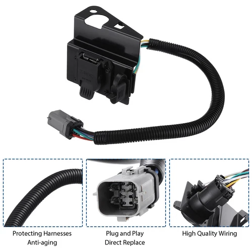 For 02-04 Ford F-250 F-350 Super Duty Trailer Tow Wiring Harness 4 & 7 Pin Plug - Picture 6 of 12