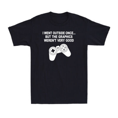 Video Game I Went Outside Once Graphics Funny Gamer Gaming Gift Men's T-Shirt