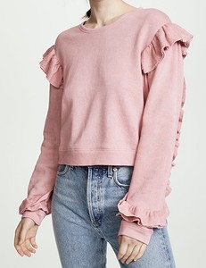 pink ruffle sweatshirt