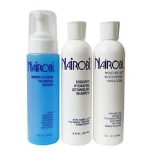 Nairobi Hydrating Shampoo / FoamWrap Lotion / Moisture Sil Hair Lotion 8 Oz. SET