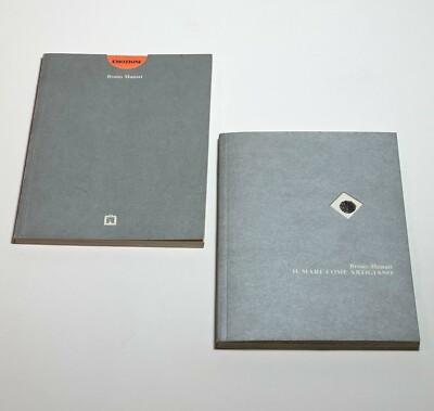 Bruno Munari 2 Book Lot Emozioni & Il Mare Come Artigiano 1995 Corraini Edizioni