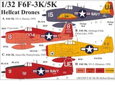 UpRise Decals UR32205 - DECAL F6F-3K/5K Hellcat Drones with stencils 1/32