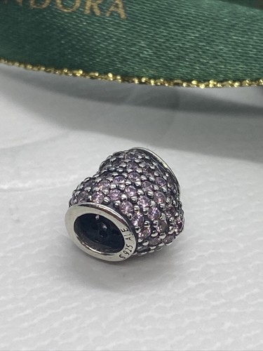 Pandora Charm 791052CZ Sterling Silver 925 Clear Pave Heart Zirconia Authentic - Picture 4 of 7