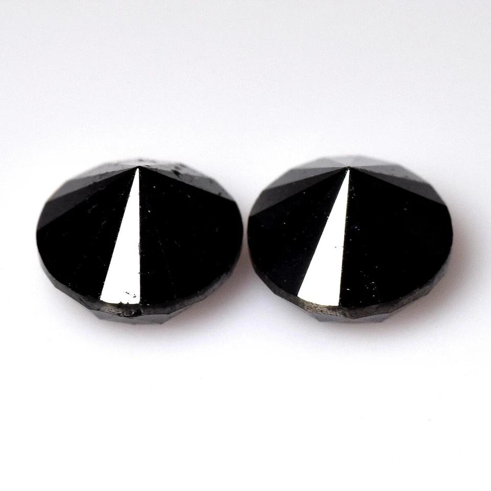 2 Pcs Fine Quality Black Diamond Matching Pair Brilliant Natural Diamond Africa - Image 3 of 4