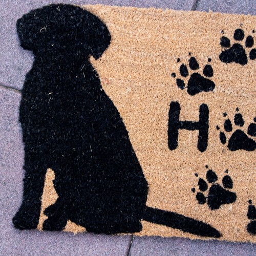 Matte für den Hauseingang, Hundemotiv | Kokos, braun-schwarz | H45 x B74cm - Bild 6 von 7