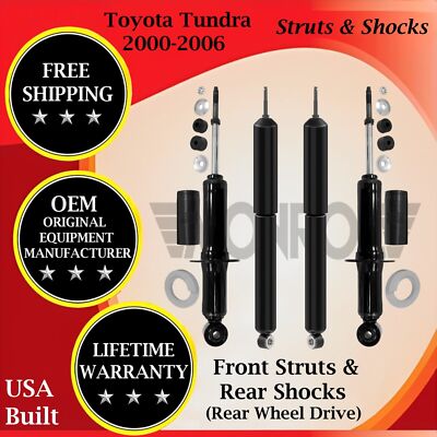 Monroe OEM Front Struts & Rear Shocks For 2000-2006 Toyota Tundra 2WD Lifetime W