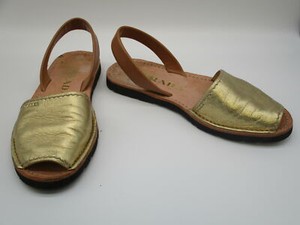 gold leather flat sandals