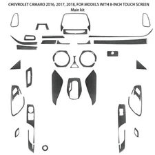 34Pcs Carbon Fiber Full Interior Kit Cover Trim For Chevrolet Camaro 2016-2022
