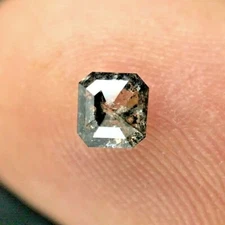 Salt pepper natural diamond rustic diamond 0.36ct square emerald for gift