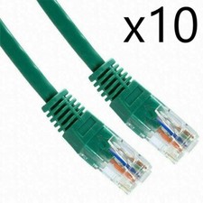 10 Pack Lot - 3ft CAT6 Ethernet Network LAN Router Patch Cable Cord Wire Green
