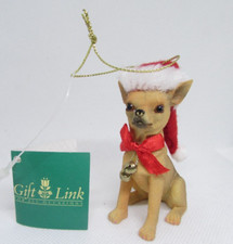 Chihuahua Christmas tree ornament with Santa Hat and bells Gift Link