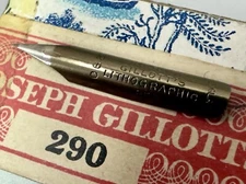 Vintage Joseph Gillott's 290 Lithographic Dip Pen Nib for Mapping & Calligraphy