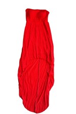 Guess Red Hi-Low Strapless Dress