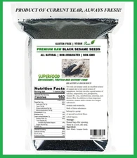 100% All Natural  PREMIUM RAW Black Sesame Seeds,8 oz-50 LBS