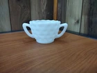Vintage White Milk Glass Hazel-Atlas Cubist Cup sized Sugar Bowl