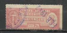 LO55-SELLO ESPAÑA GUERRA CIVIL FALANGE SINDICATO C.N.S.VALENCIA.SPAIN CIVIL WAR.