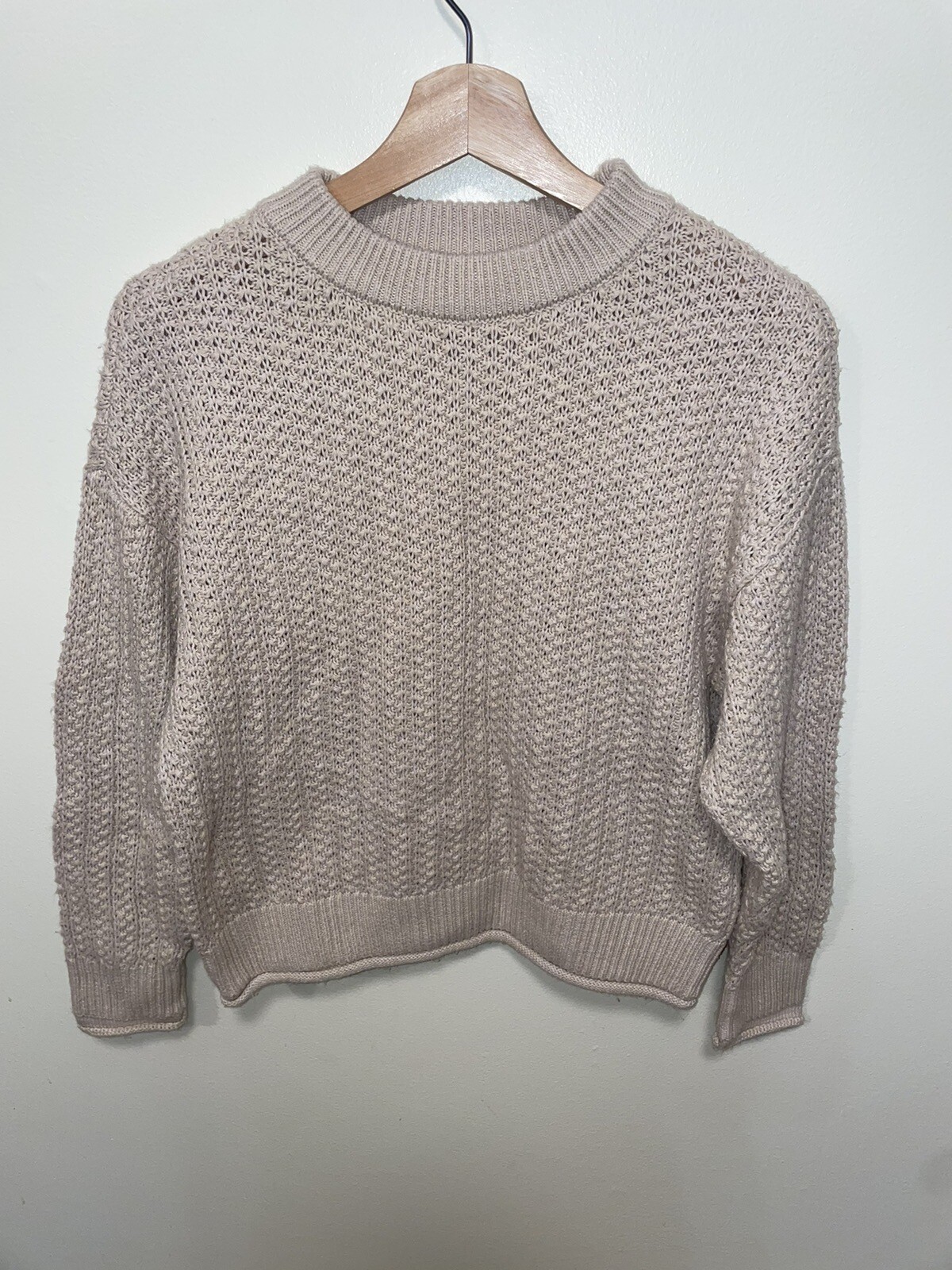 UNIVERSAL THREAD Beige Cotton Blend Pullover Swea… - image 1