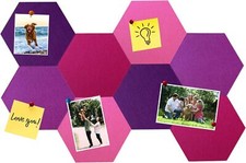 8Pcs Hexagon Felt Cork Board Tiles, Self Adhesive Hexagon, C- Gradual Purple