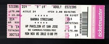 Barbra Streisand 11/5/2012 Full CONCERT TICKET STUB HP Pavilion @ San Jose