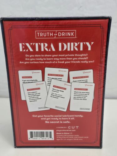 CUT Truth Or Drink Extra Dirty Card Game Two Or More Players 18+ Sealed Box - Picture 2 of 5