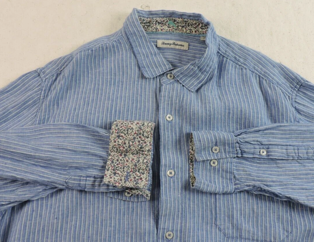 Tommy Bahama Mens 2XLT 100% Linen Long Sleeve Button Shirt