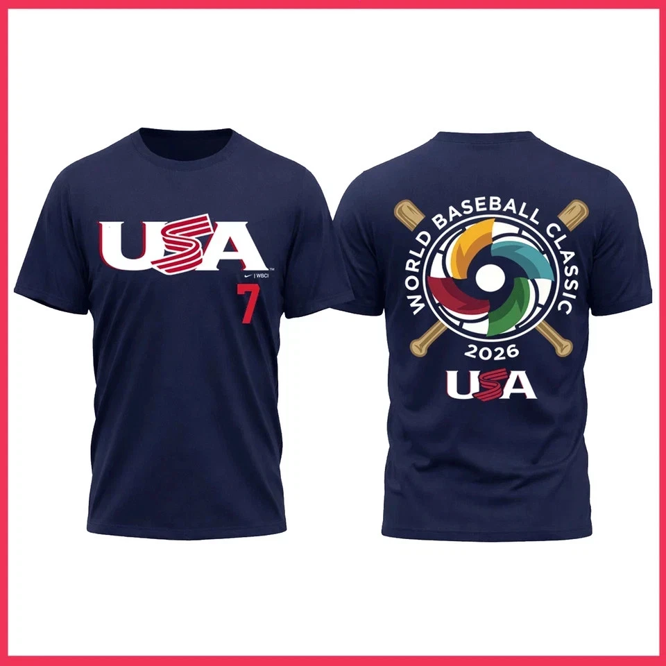 Personalized Number USA Team World Baseball Classic 2026 TShirt S-5XL