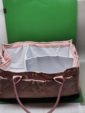 PINK QUILTED DIAPER CADDY -3 SECTIONS -8 OUTSIDE POCKETS -25" X 10"X 7 "