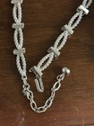 Silvertone Vintage Crown Trifari Necklace Choker 15.5” Adjustable EUC