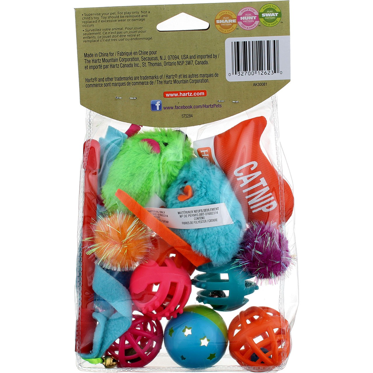 3 Pack Hartz Just For Cats Variety Pack Cat Toy, 13 Ct