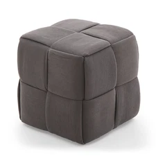 Soft fabric Knitted Pouffe & Footstool Cube Square Chunky Ottoman Stool