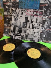 Rolling Stones Exile On Main Street 2 LP W 12 POSTCARDS VG vinyl record album