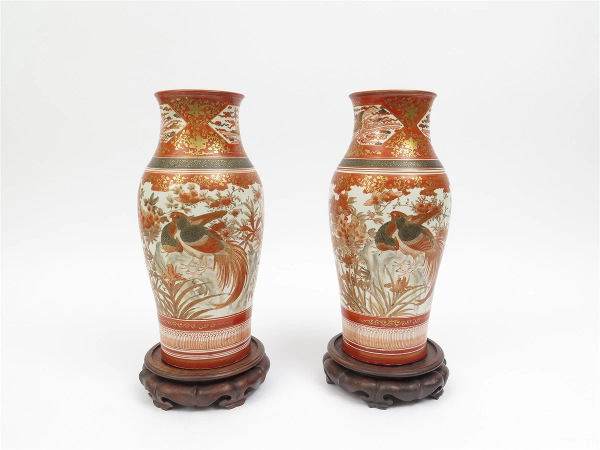 陶瓷红色日本古董花瓶| eBay