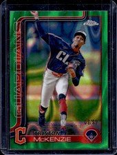 2025 Topps Chrome Triston McKenzie Green Lava Refractor #/99 Guardians