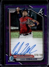 2024 Bowman Chrome Sabin Ceballos Auto Mega Box Purple Refractor #/199