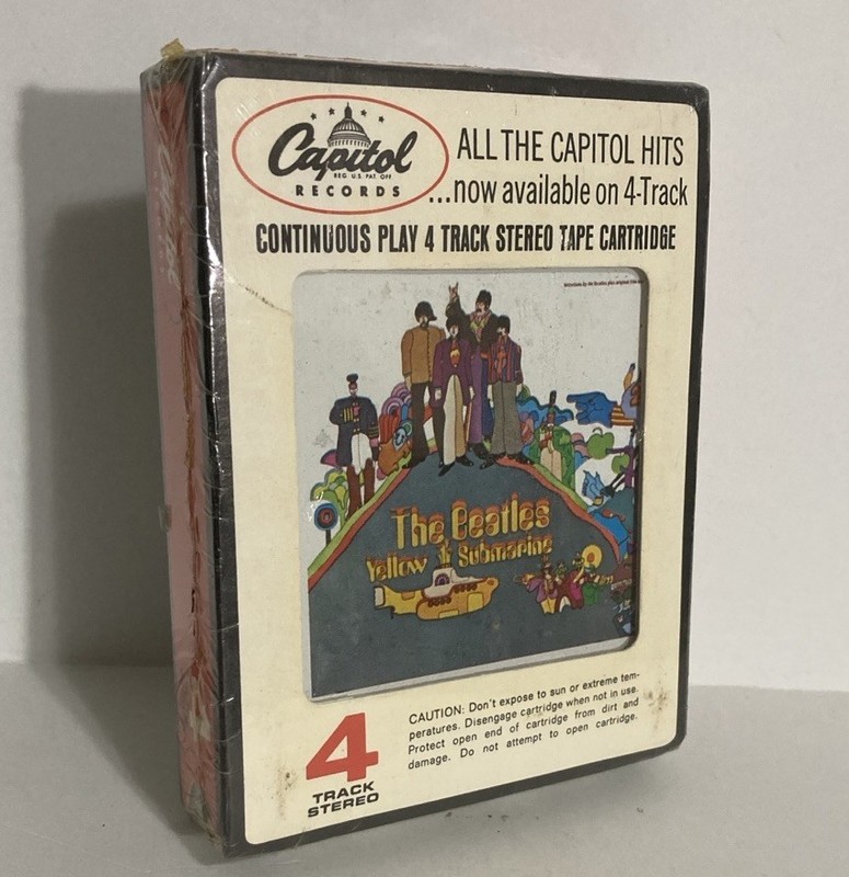 Beatles RARE 1968 SEALED Yellow Submarine Muntz 4-Track Tape BEAUTIFUL COPY