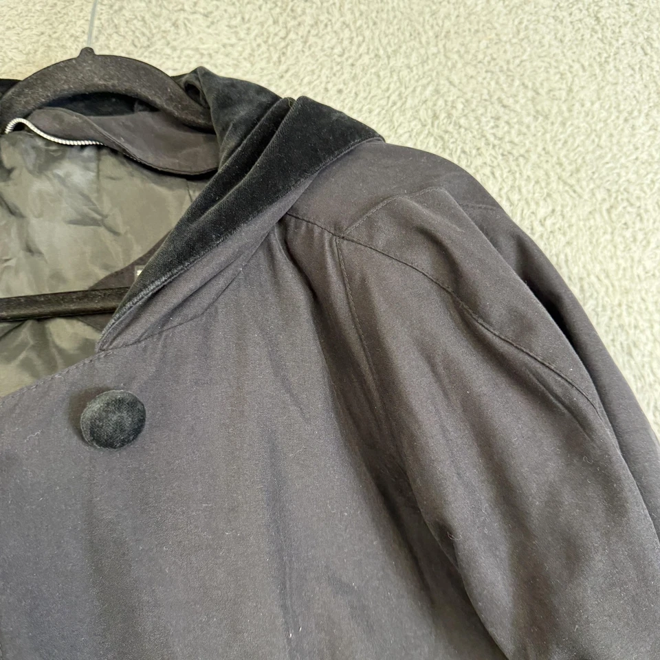 Abrigo Gallery Vintage Mujer 8 Negro Con Capucha Largo Trench Forro Desmontable Años 90 Foto 4 de 4