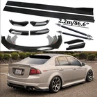 For Acura TL 2004-2008 Front Bumper Lip Spoiler Side Skirts Rear+Glossy+Black