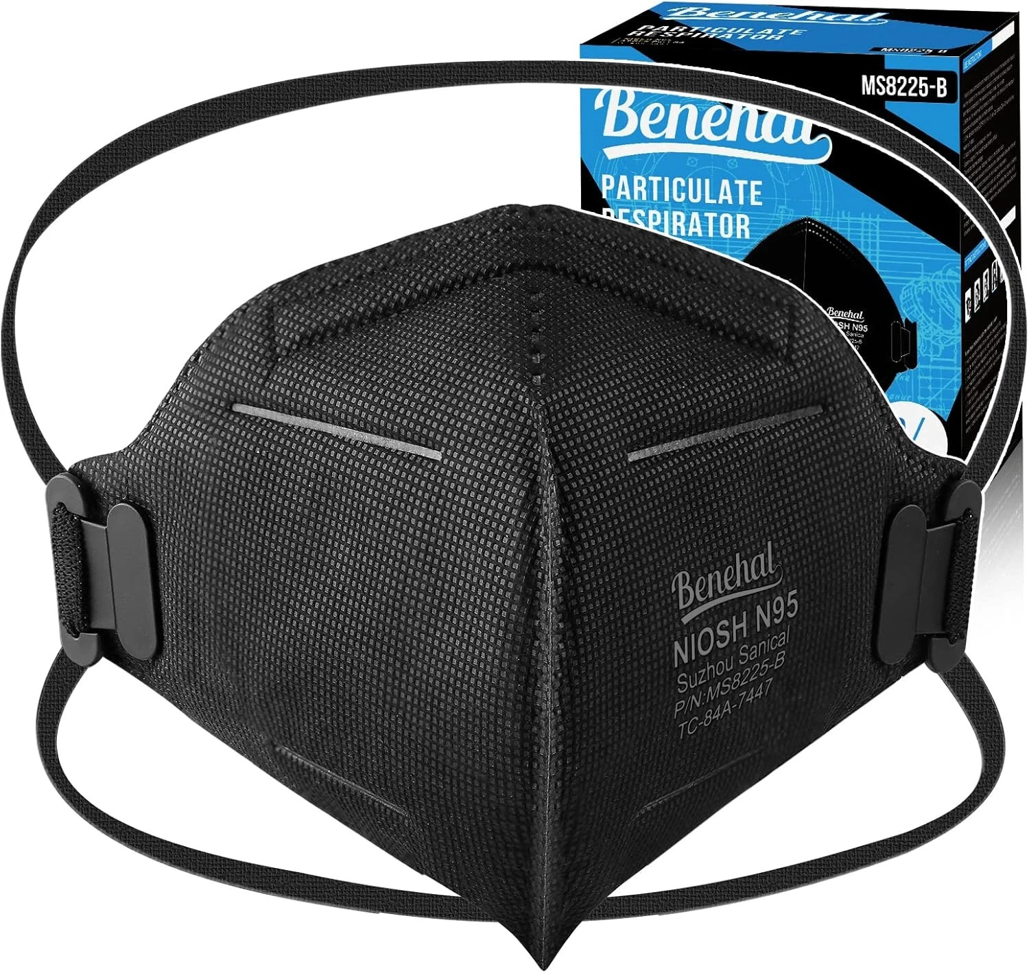 Niosh Approved N95 Mask Particulate Respirators, Pack Of 20 N95 Face Masks Black