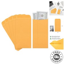 Brown Kraft Money and Seed Envelopes 3.5"x6.5" - Pack of 100 for Organizing